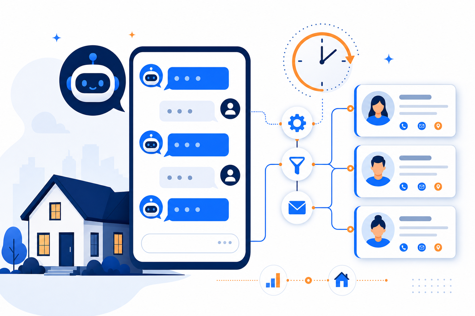 An AI chatbot capturing real estate website leads around the clock