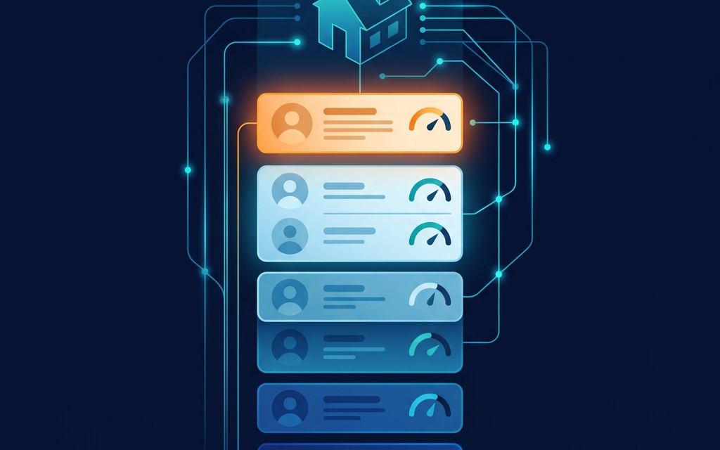AI lead scoring ranking real estate contacts by likelihood to transact